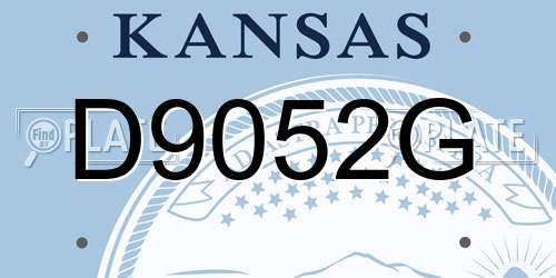 D9052G Kansas License Plate