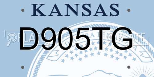 D905TG Kansas License Plate
