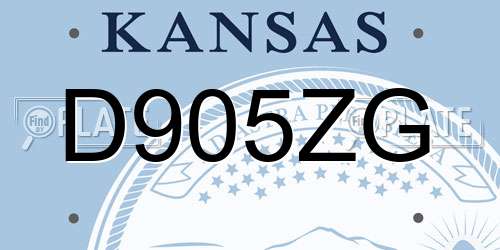 D905ZG Kansas License Plate