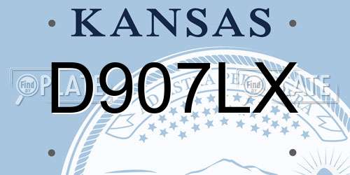 D907LX Kansas License Plate