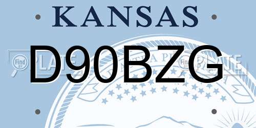 D90BZG Kansas License Plate