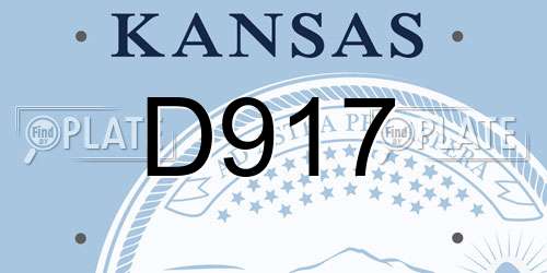 D917 Kansas License Plate