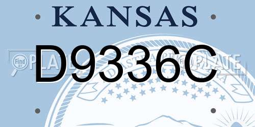 D9336C Kansas License Plate