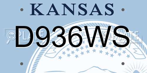 D936WS Kansas License Plate