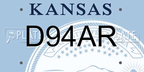 D94AR Kansas License Plate