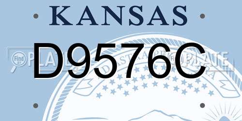D9576C Kansas License Plate