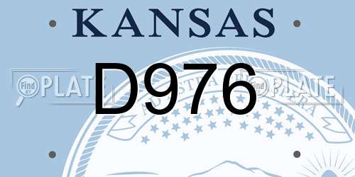 D976 Kansas License Plate