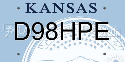 D98HPE Kansas License Plate
