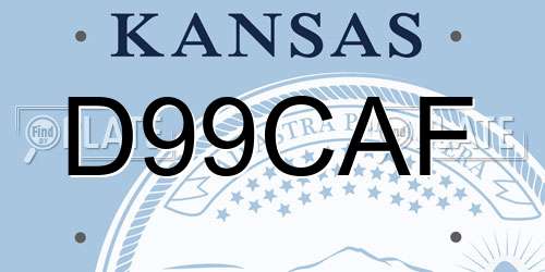 D99CAF Kansas License Plate