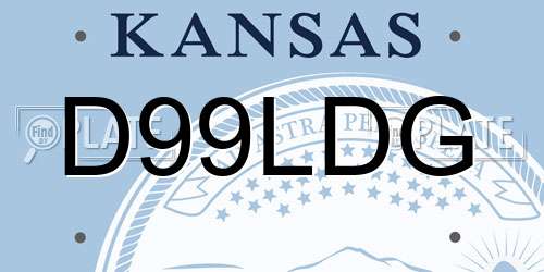 D99LDG Kansas License Plate