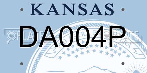 DA004P Kansas License Plate
