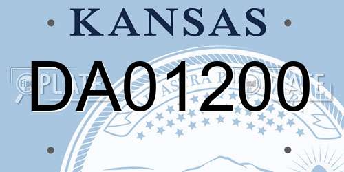 DA01200 Kansas License Plate