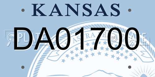 DA01700 Kansas License Plate
