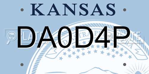 DA0D4P Kansas License Plate