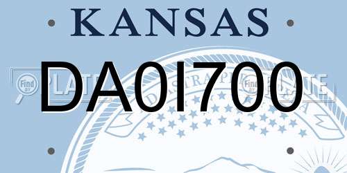 DA0I700 Kansas License Plate