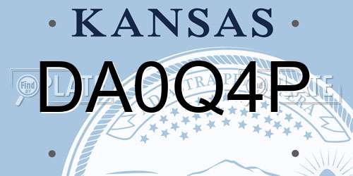 DA0Q4P Kansas License Plate