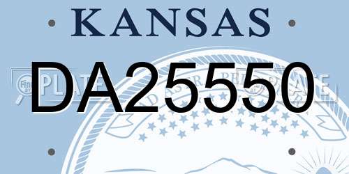 DA25550 Kansas License Plate