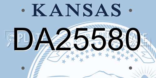DA25580 Kansas License Plate