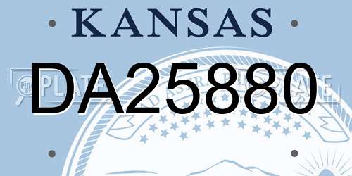 DA25880 Kansas License Plate