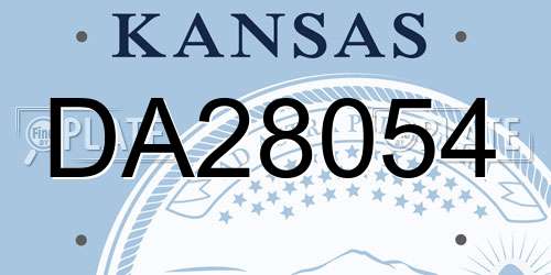 DA28054 Kansas License Plate