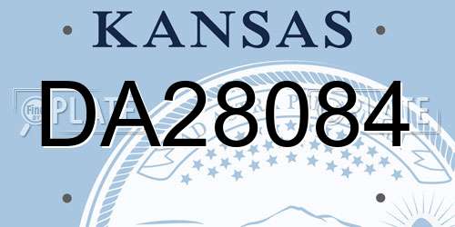 DA28084 Kansas License Plate
