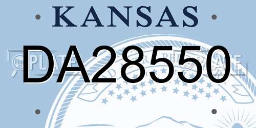 DA28550 Kansas License Plate