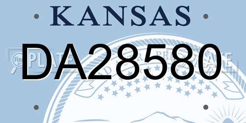DA28580 Kansas License Plate
