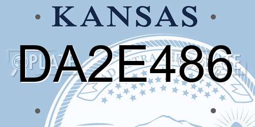 DA2E486 Kansas License Plate