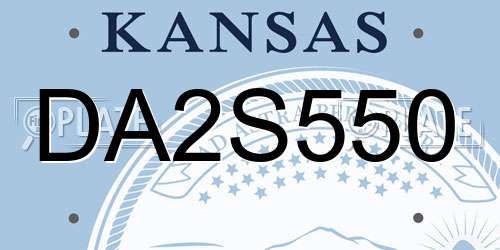 DA2S550 Kansas License Plate