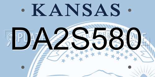 DA2S580 Kansas License Plate
