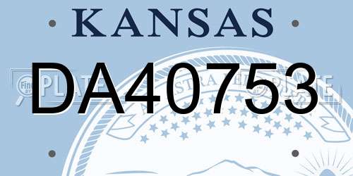 DA40753 Kansas License Plate