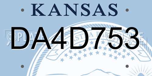 DA4D753 Kansas License Plate