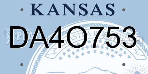 DA4O753 Kansas License Plate