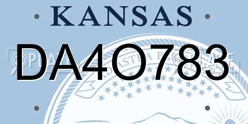 DA4O783 Kansas License Plate