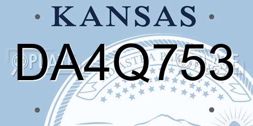 DA4Q753 Kansas License Plate