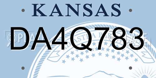 DA4Q783 Kansas License Plate