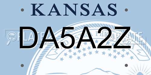 DA5A2Z Kansas License Plate