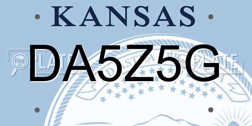 DA5Z5G Kansas License Plate