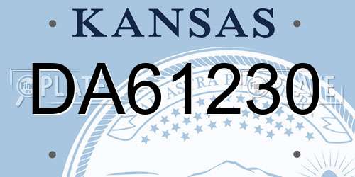 DA61230 Kansas License Plate