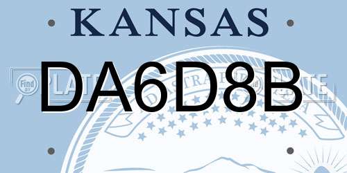 DA6D8B Kansas License Plate