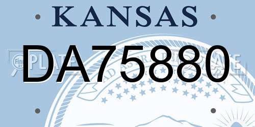 DA75880 Kansas License Plate