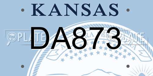DA873 Kansas License Plate