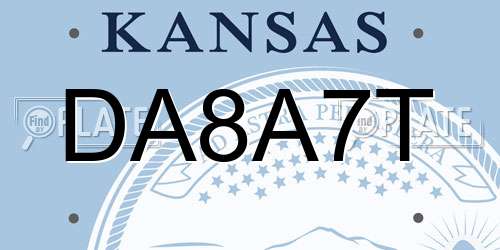 DA8A7T Kansas License Plate