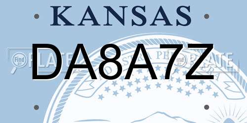 DA8A7Z Kansas License Plate