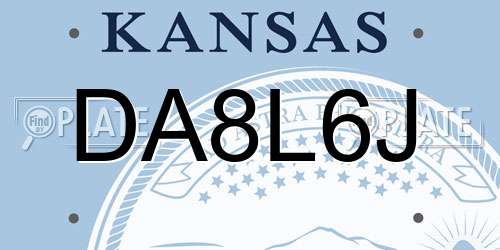 DA8L6J Kansas License Plate