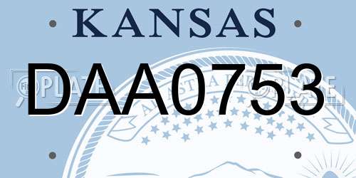 DAA0753 Kansas License Plate