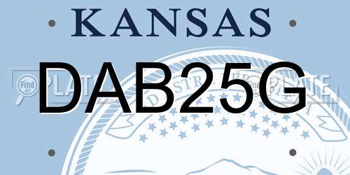 DAB25G Kansas License Plate
