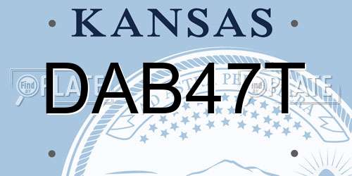 DAB47T Kansas License Plate
