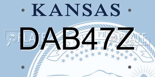 DAB47Z Kansas License Plate