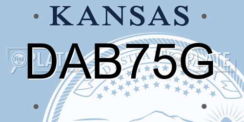 DAB75G Kansas License Plate